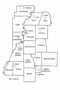 Map of Livingston County NY
